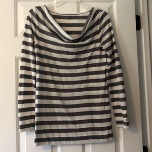 Gray striped long sleeve shirt